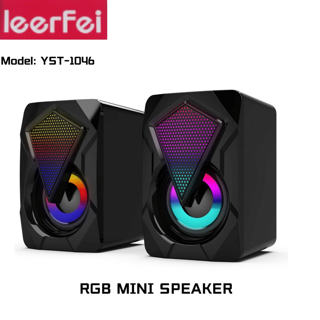 [METECHPC] Loa máy tính 2.0 E1046 LEERFEI mini Digital Speaker Led RGB 3Wx2