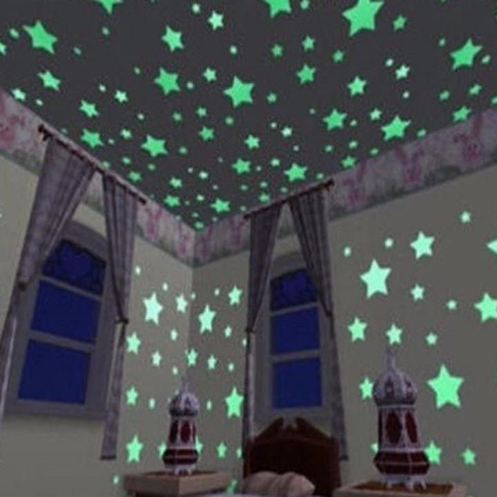 [HCM]Bộ 100 Ngôi sao dạ quang phát sáng trang trí đèn ngủ cầu thang