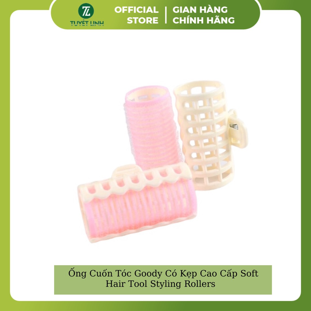 1Pc Ống Cuốn Tóc Goody Có Kẹp Cao Cấp Soft Hair Curly Roller Sponge Hair Tool Styling Rollers Hair Curlers Hairdressing Tools For Woman (Made In Taiwan)