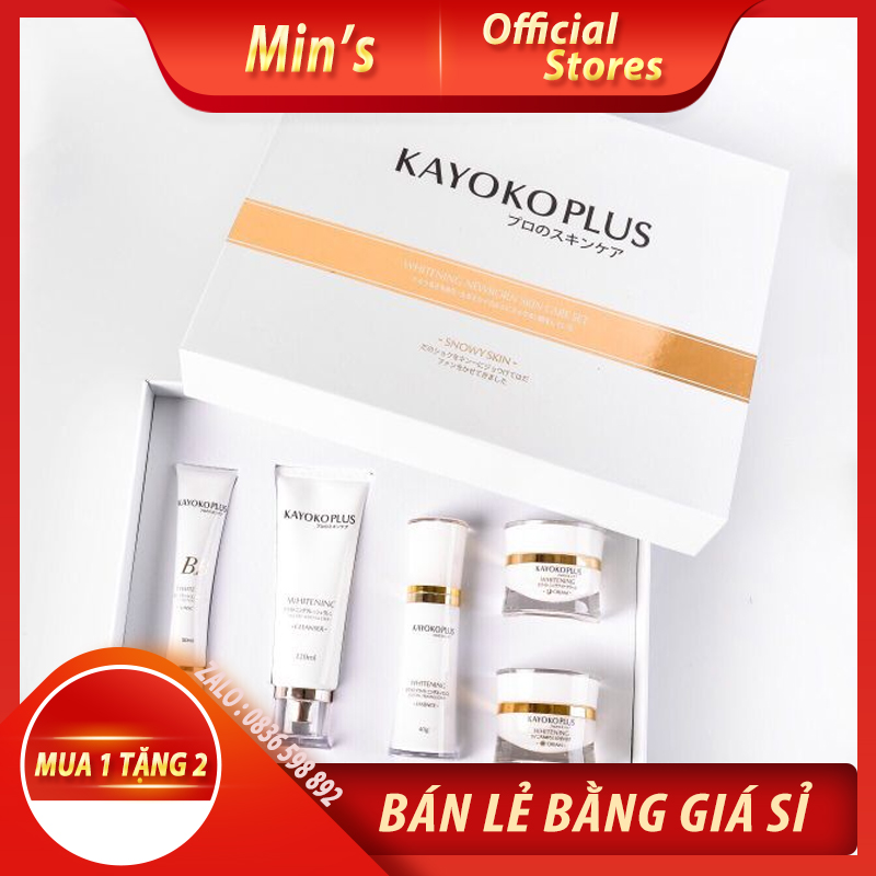 BỘ MỸ PHẨM KAYOKO PLUS DƯỠNG TRẮNG DA - MỜ M TẶNG KÈM BỘ KEM TEST NGÀY VÀ ĐÊM