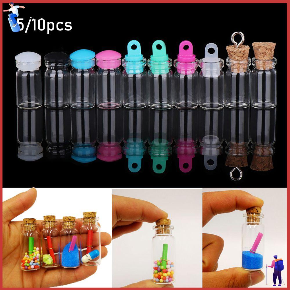 JUZHUFEI 5/10pcs Hàng Hot Chai cầu vồng Trang trí nội thất Mini Hộp đựng tự làm Chai nhỏ trôi Trang trí lọ thủy tinh Đồ trang trí lọ đựng tin nhắn