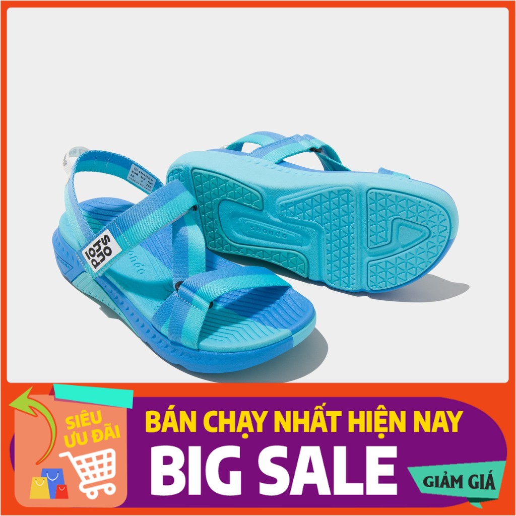 Giày Sandals Unisex Shondo F7 Half Xanh Ngọc Xanh Dương