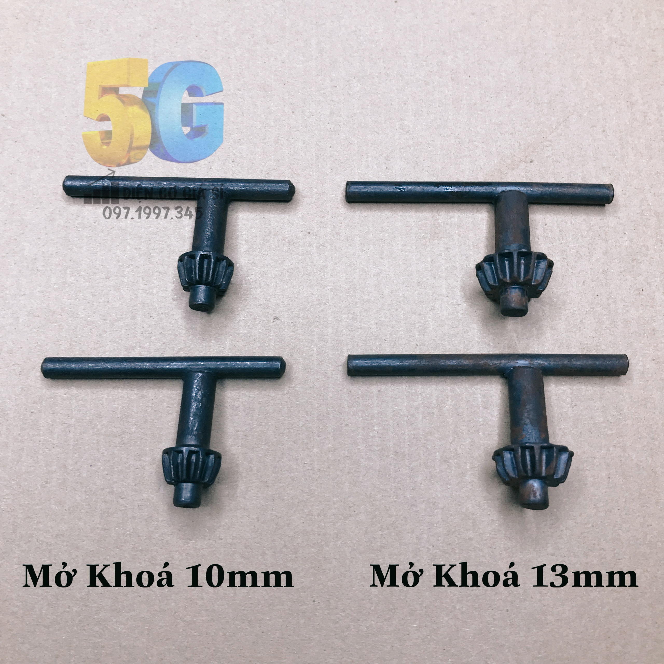 Khóa tay khế mở mũi khoan 10mm và 13mm - mở khóa củ măng ranh 10mm và 13mm hàng tốt
