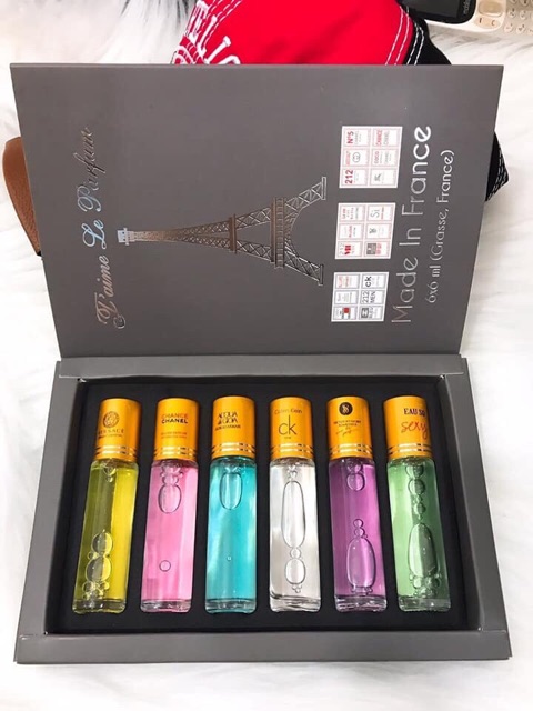 [HCM]NƯỚC HOA 6 CHAI HÌNH THÁP DẠNG LĂN SIÊU HOT HỘP NƯỚC HOA 6 CHAI MINI NƯỚC HOA MINI SET NƯỚC HOA 6 CHAI KÈM HỘP HỘP NƯỚC HOA 6 CHAI PARIS