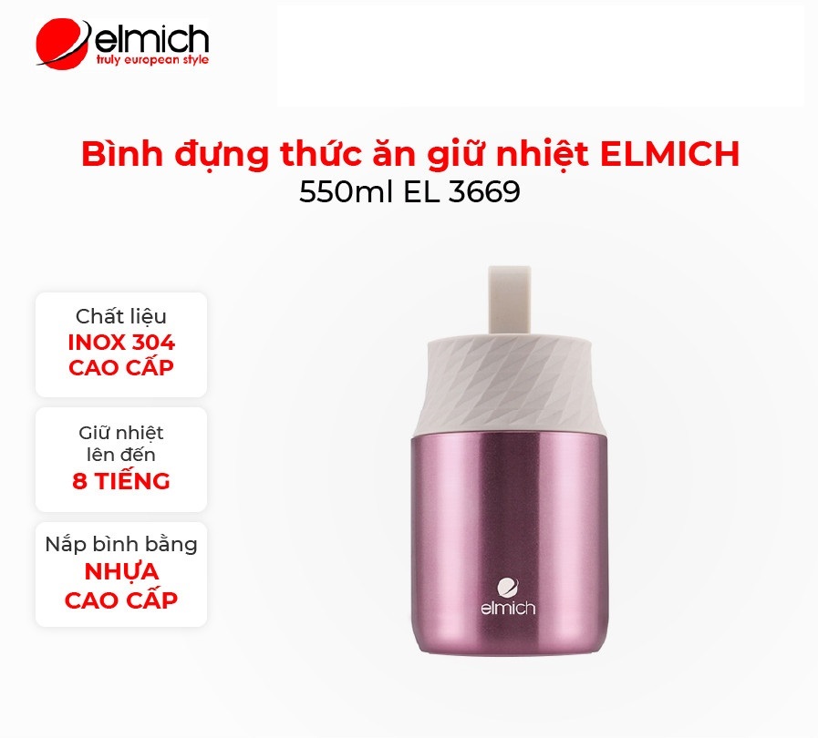 Bình đựng thức ăn giữ nhiệt cao cấp ELMICH 550ml EL3669