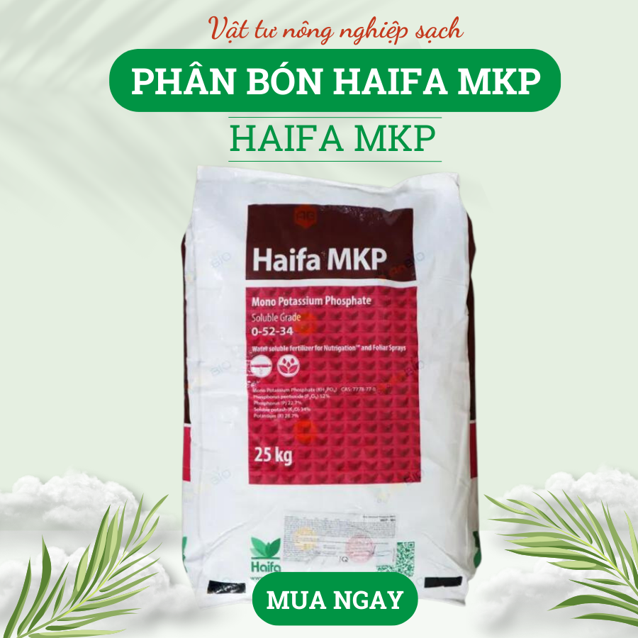 1kg Phân bón nhỏ giọt Haifa MKP 0-52-34 kích rễ, thúc cây phát triển