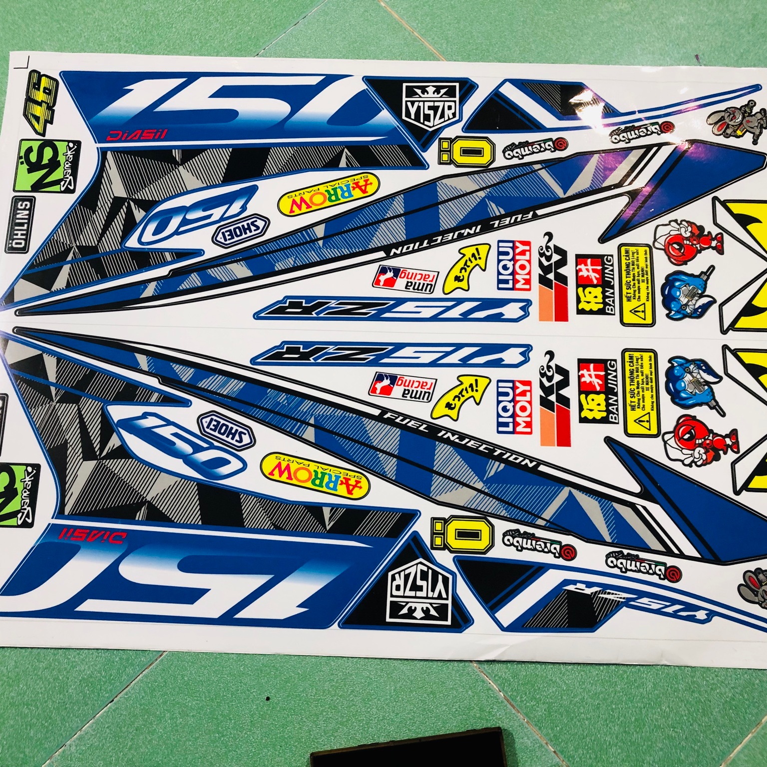 tem rời ex 150 xanh đen