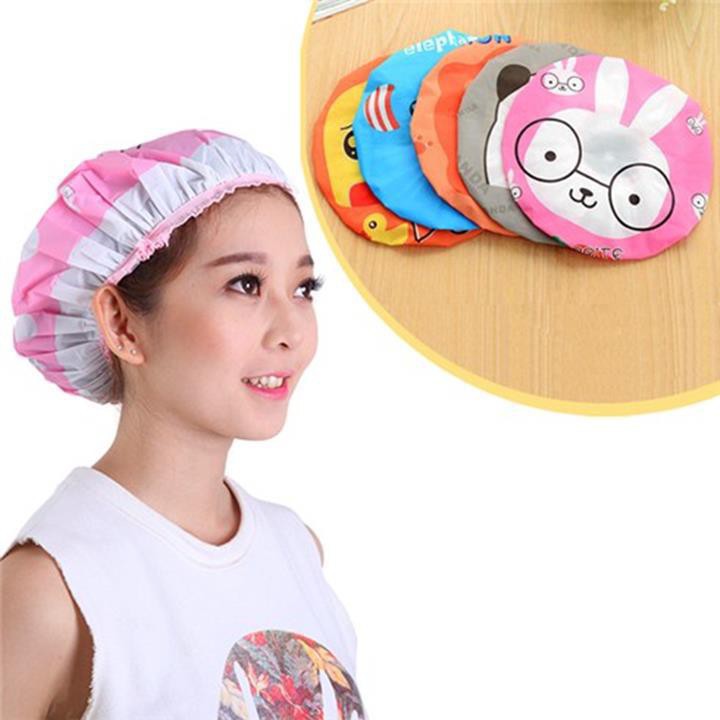Mũ tắm trùm đầu, mũ chụp tóc khi tắm dễ thương