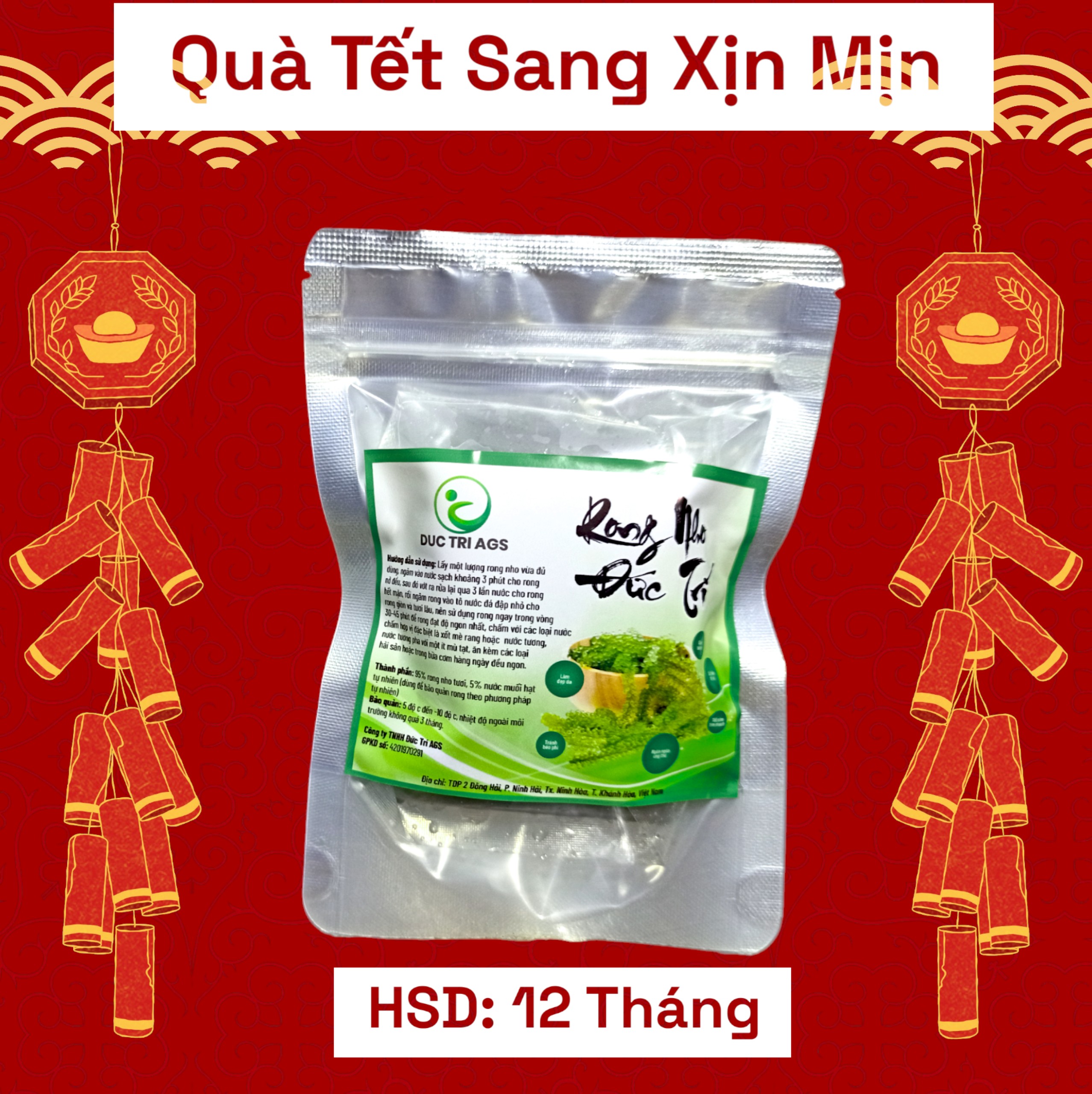 1kg - 10 gói rong nho tách nước đức trí - đặc sản nha trang, khánh hòa - date mới nhất
