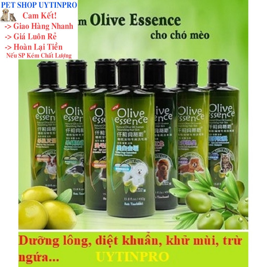 SỮA TẮM CHO THÚ CƯNG CHÓ MÈO Olive Essence Chai 450ml Chai Số 1 Dành