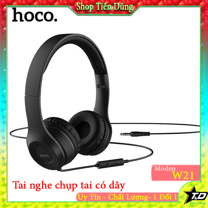 Tai nghe chụp tai hoco w21 chống ổn - tai nghe chụp tai có dây, có micro và xbox , máy tính