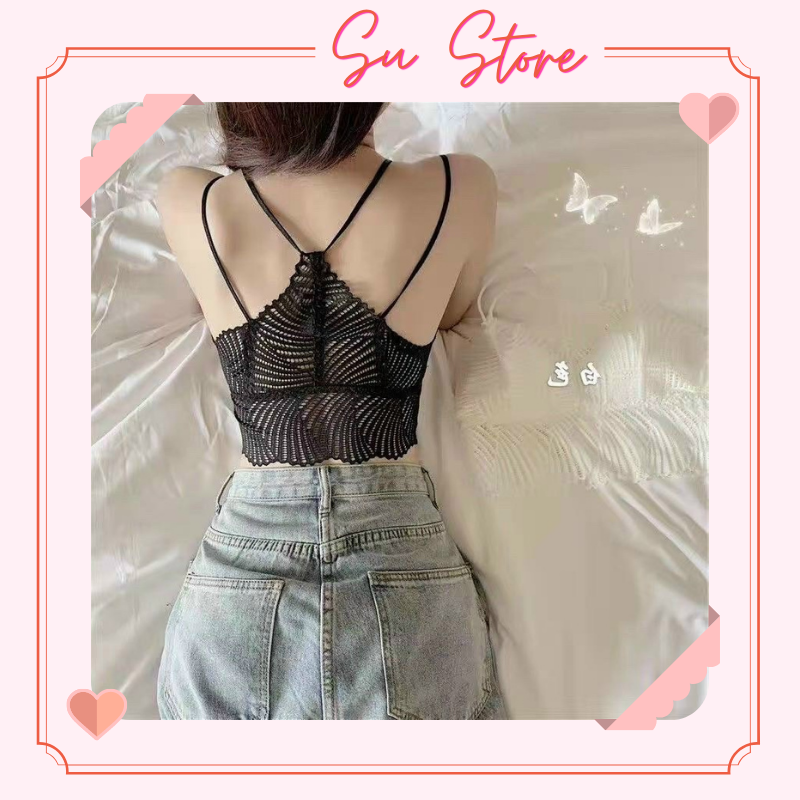 Áo lót nữ ren áo bra len áo lá học sinh sexy áo ngực mút mỏng - su