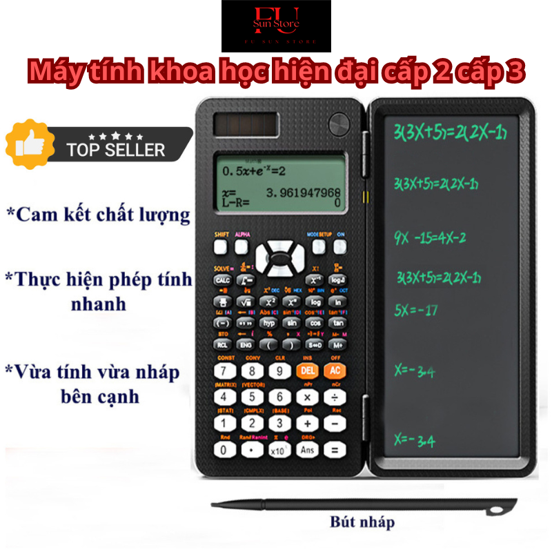Máy tính nháp khoa học 991ES cho học sinh, sinh viên bản cải tiến mới nhất, máy tính học sinh cấp 2 cấp 3 tiện lợi, máy tính cầm tay vừa tính vừa nháp
