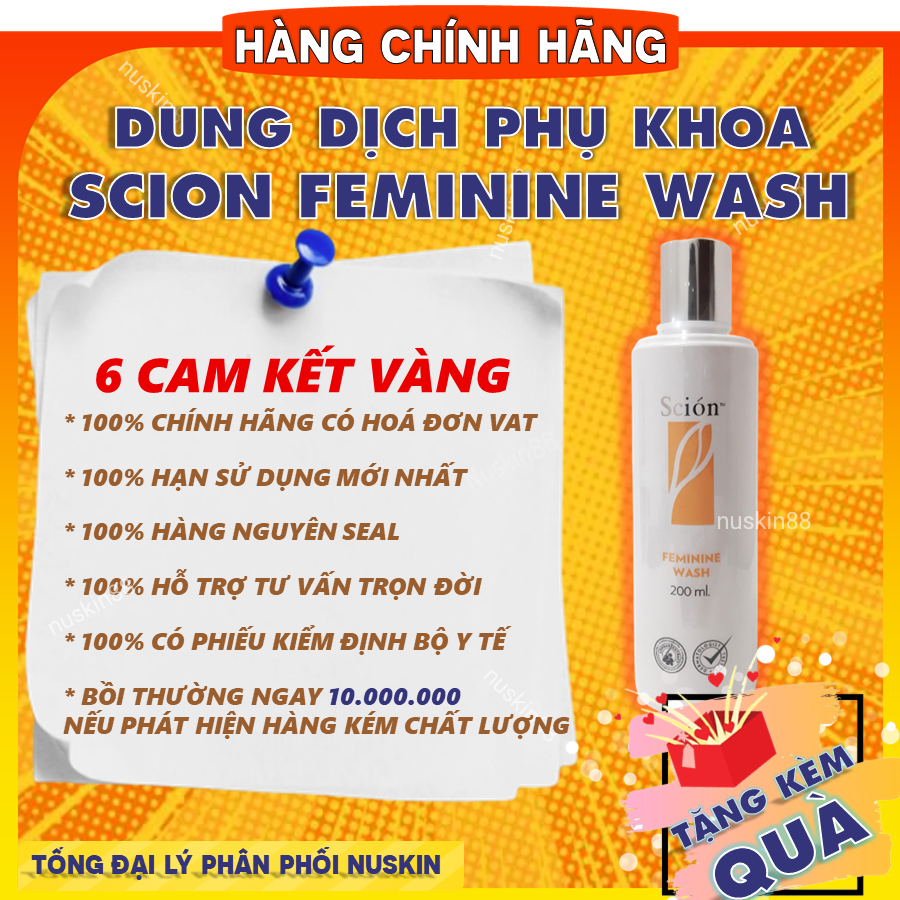 Dung dịch vệ sinh phụ nữ Scion Feminine Wash 200ml - Làm hồng se khít - Nước rửa phụ khoa - Dứt điểm huyết trắng - Nuskin - Nuskin 88 - Mỹ phẩm Nuskin - Scion Nuskin - Nuskin Việt Nam chính hãng
