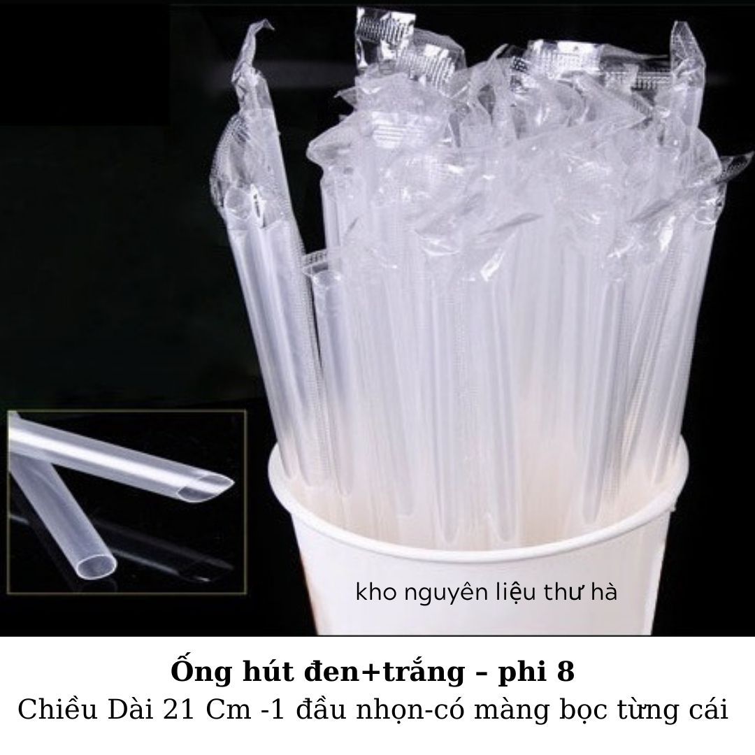 Ống hút phi 8 có màng bọc -Túi 500g ( ống hút nhựa cao cấp ép nilong từng cái an toàn)
