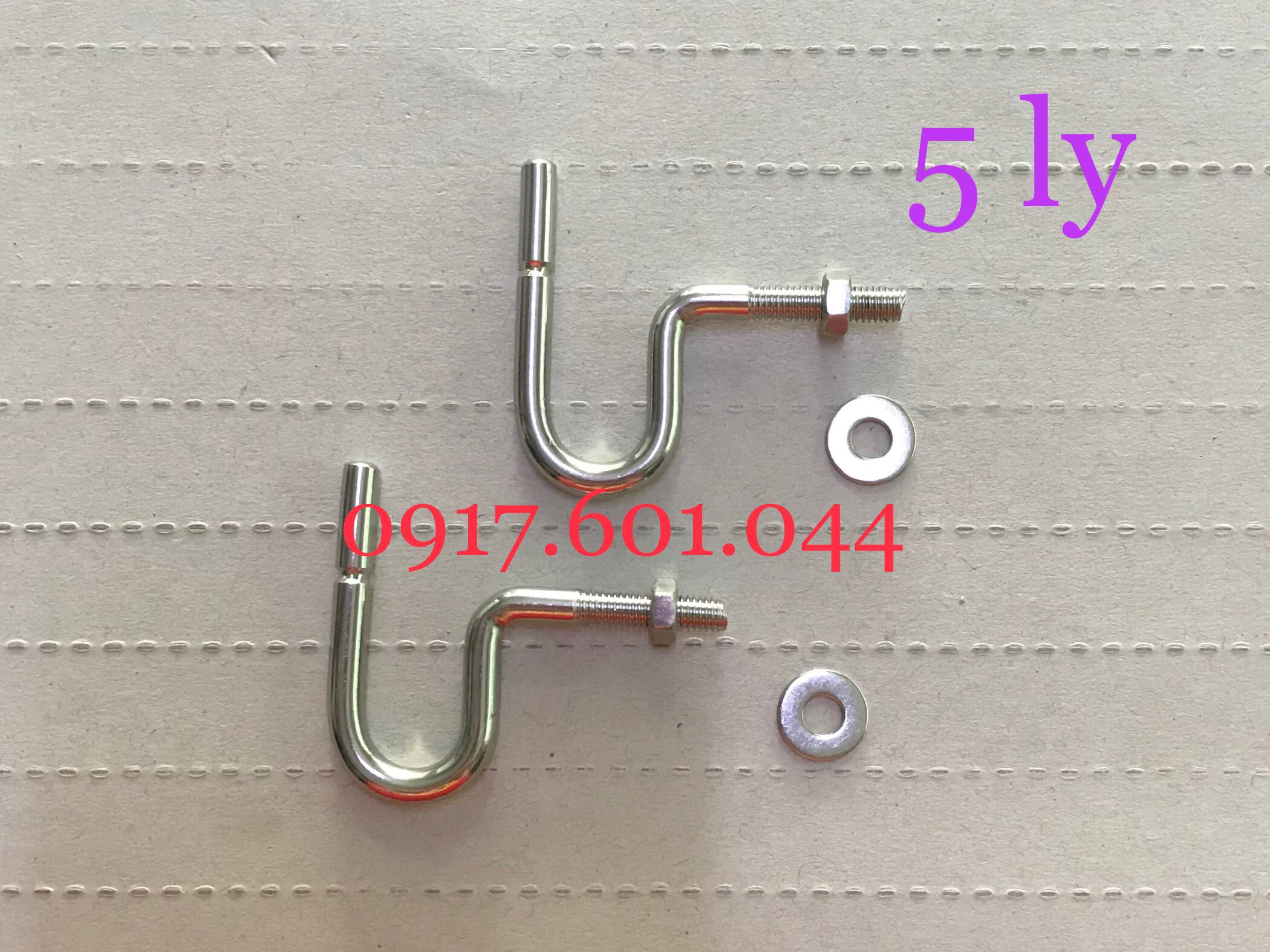 Móc treo đồ xe máy Inox trơn 5 ly