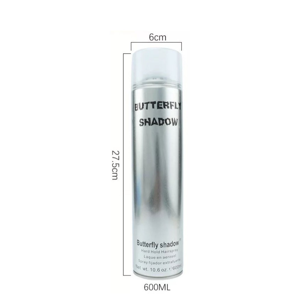 Gôm xịt tóc Butterfly Shadow 600ml Gôm bạc giữ nếp tạo kiểu nam nữ