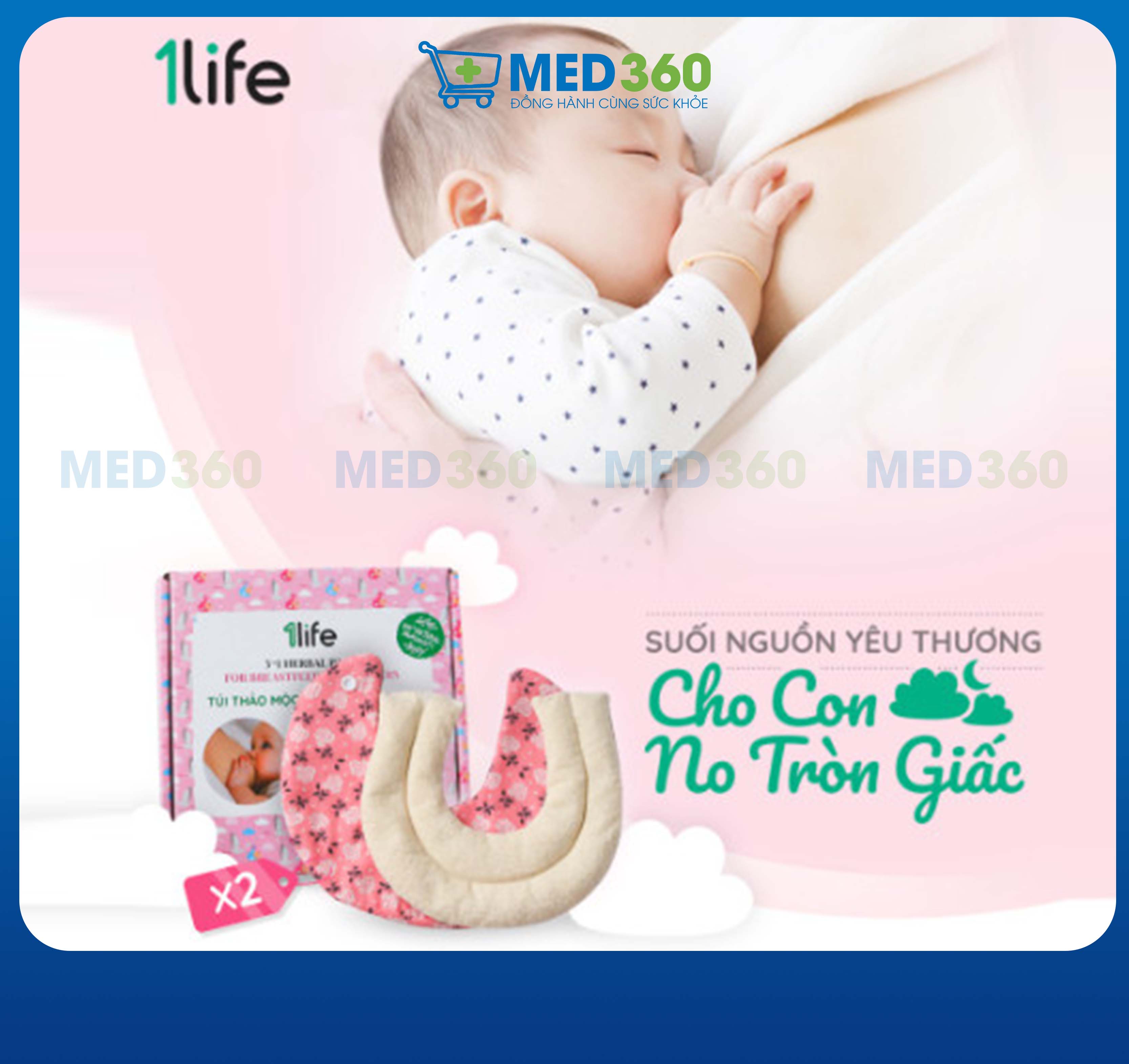 Túi chườm bầu ngực thảo mộc giúp thông tia sữa, kích sữa, giảm đau ti 1life