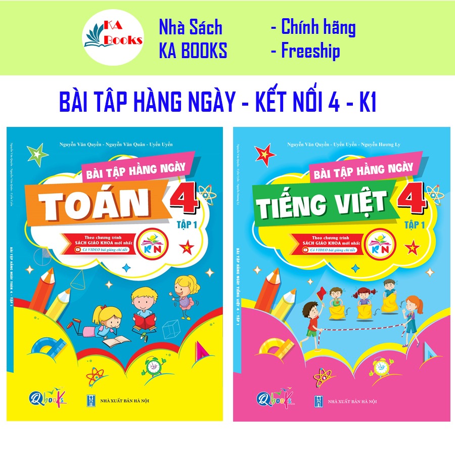 Sách - Combo Bài Tập Hằng Ngày Lớp 4 - Môn Toán và Tiếng Việt học kì 1 - Kết nối tri thức với cuộc sống (2 quyển)