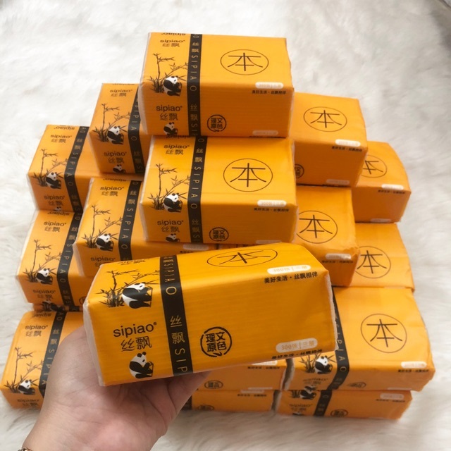 Giấy Ăn Sipao Gấu Trúc Loại 1 - Gói Đủ 300 Tờ [GIẤY XỊN]