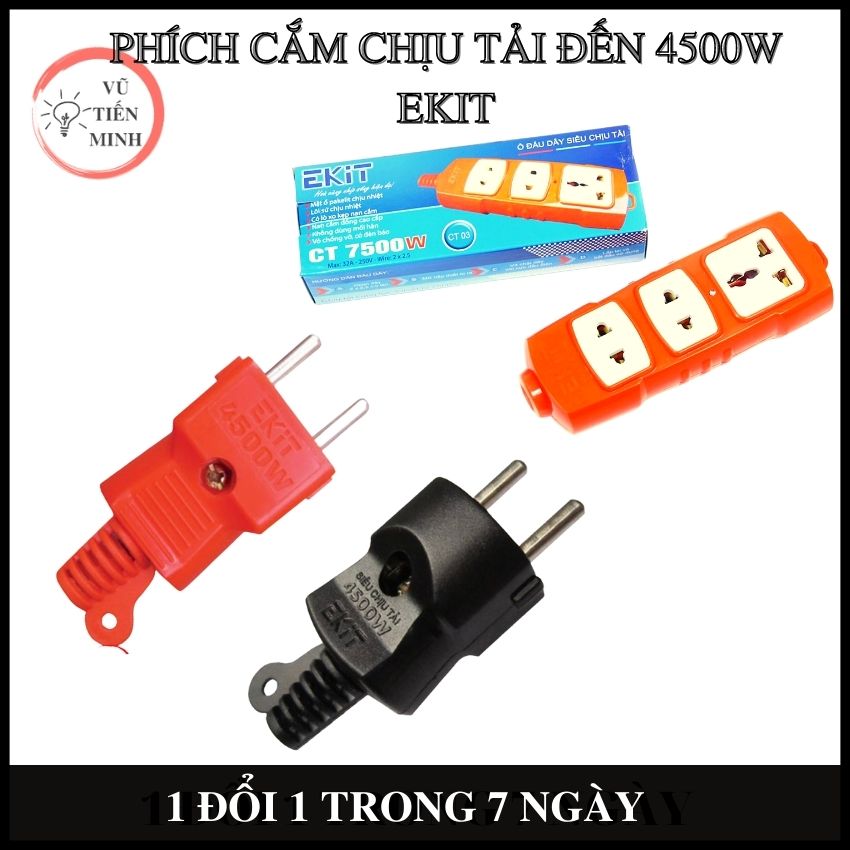[FreeshipMAX] Combo 2 Phích cắm Ekit chịu tải đến 4500w, siêu bền