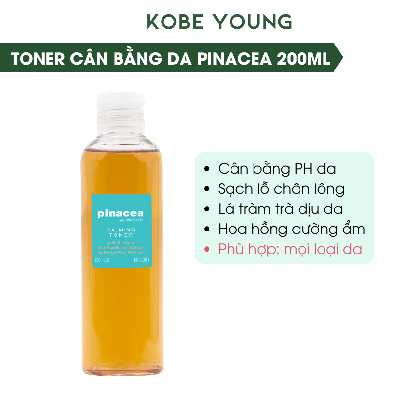 Nước hoa hồng cân bằng da Pinacea Calming Toner - 200ml - Kobe Young