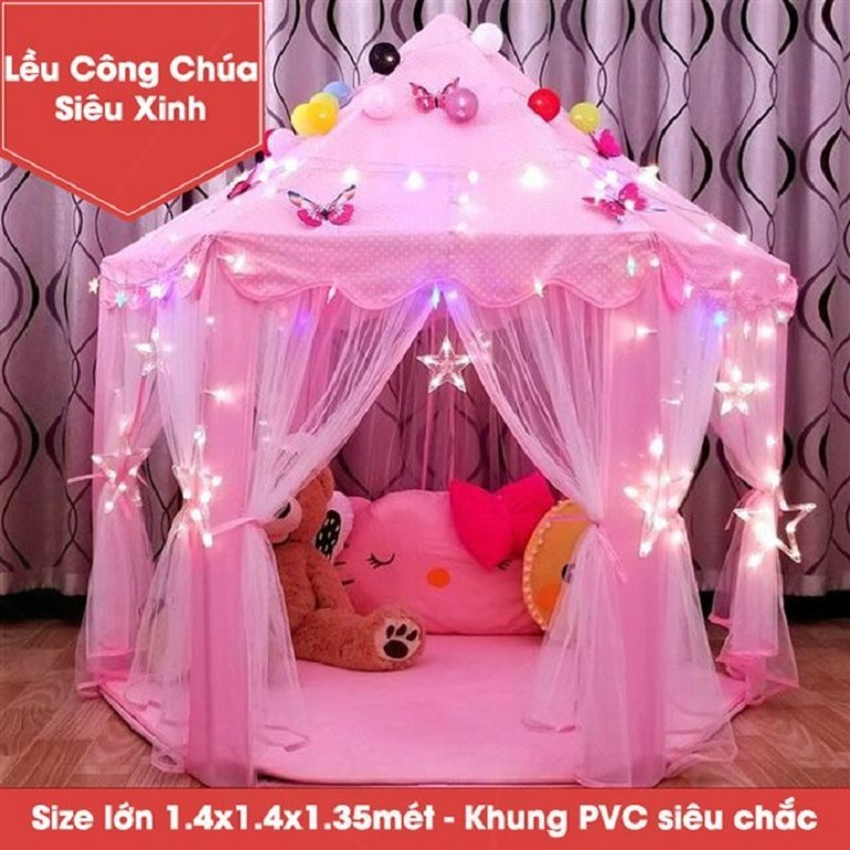 Lều ngủ công chúa cho bé xinh xắn - Lều ngủ công chúa cho bé chống muỗi - Lều ngủ cho bé, Lều ngủ công chúa - Nhà lều hình lục giác cực đẹp và dễ thương cho bé