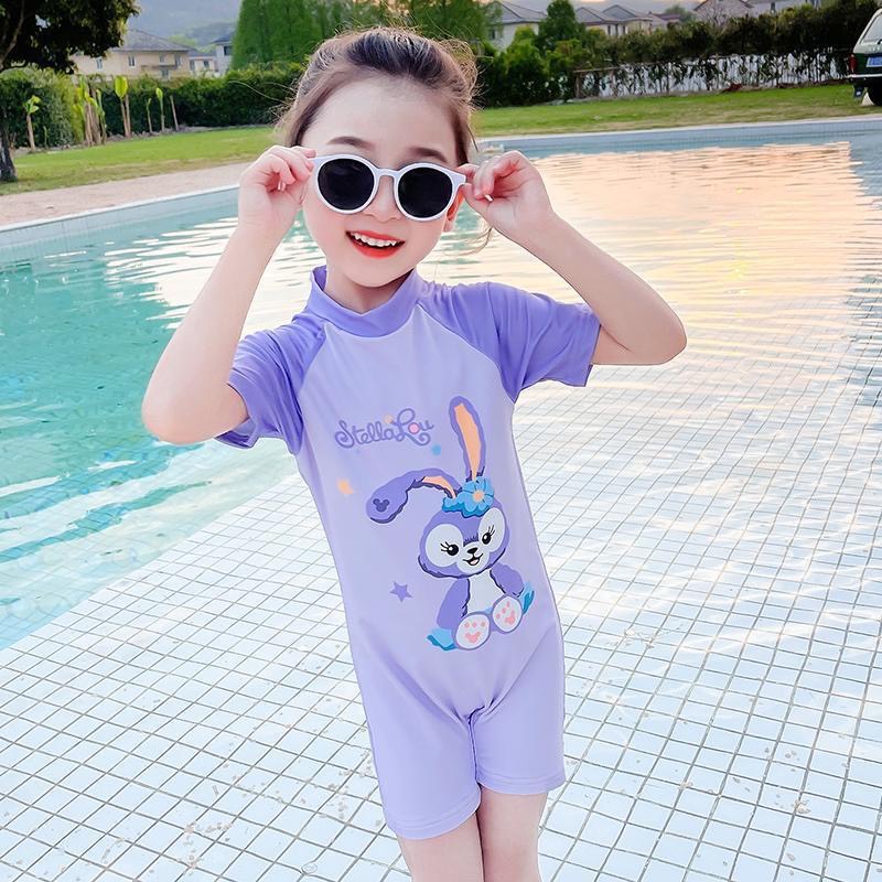 Đồ bơi bé gái liền thân sz 8- 20kg hoạ tiết THỎ TÍM, bikini liền thân cho bé gái