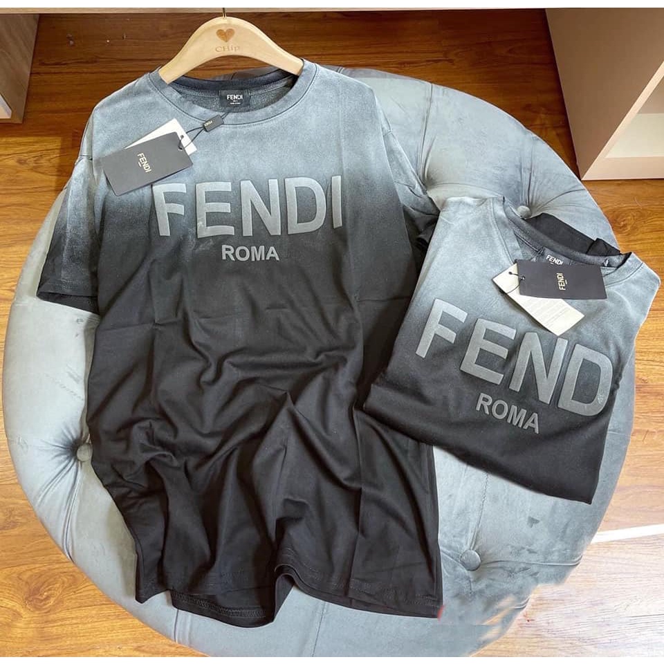 Áo phông Fendi loang siêu hot, áo thun đôi chữ nam nữ cao cấp