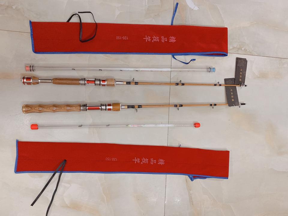 cần câu tôm cán gỗ cực đep