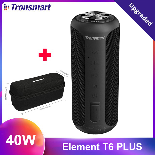 (TẶNG TÚI BẢN NÂNG CẤP) Loa Bluetooth 5.0 Tronsmart T6 Plus Upgraded Công suất 40W Hỗ trợ TWS ghép đôi 2 loa Âm thanh vòm âm bass sâu và trầm với 3 chế độ EQ Chống nước IPX6 Thời gian nghe nhạc lên tới 24h - Hàng bảo hành 12 tháng