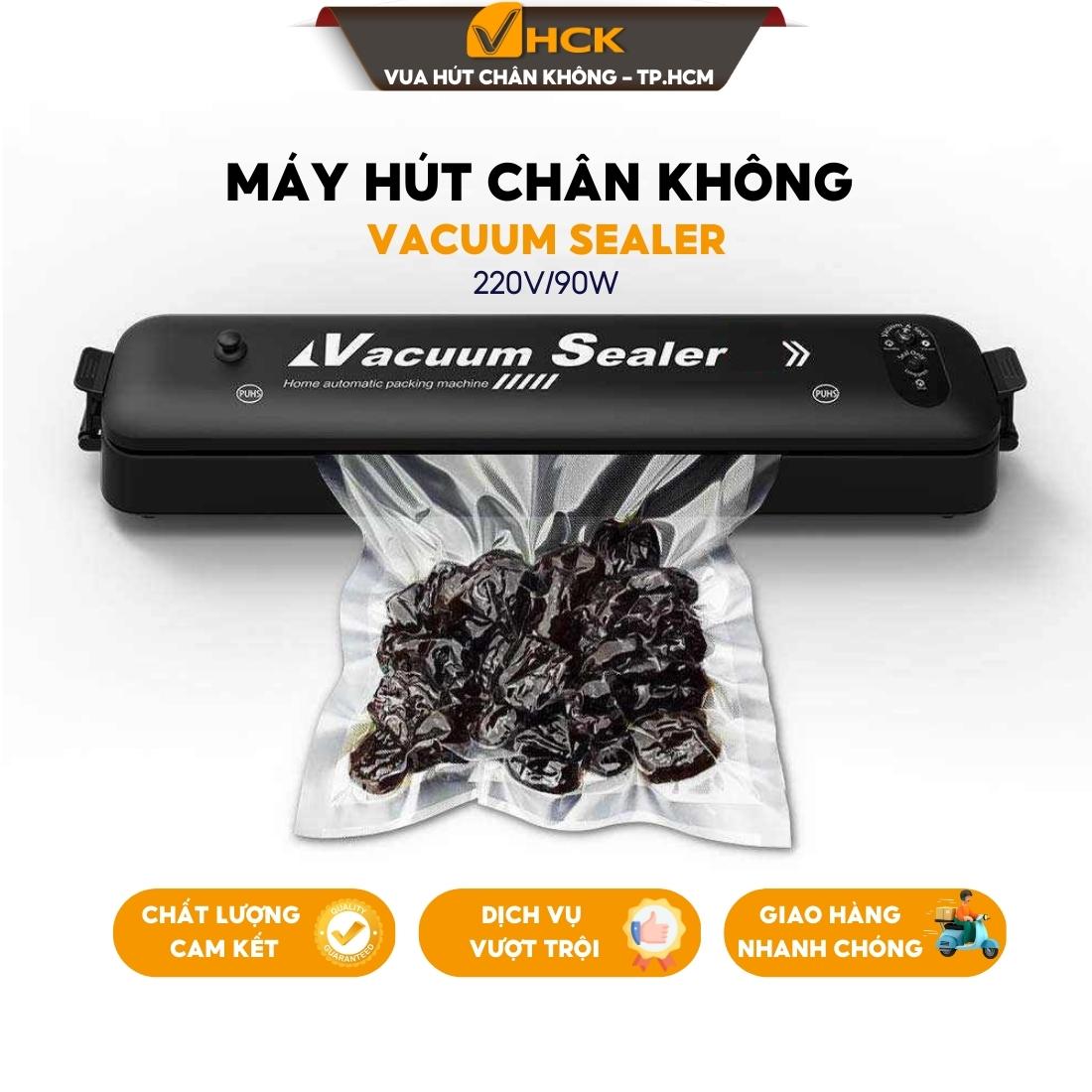 Máy hút chân không VACUUM SEALER Công suất 90W  bảo quản thực phẩm dành cho gia đình - Kèm 10 túi hút