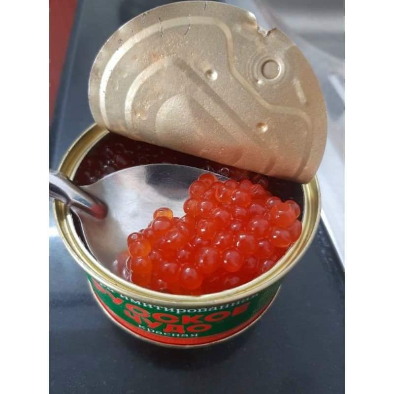 Trứng cá hồi tự nhiên hộp sắt 140gr