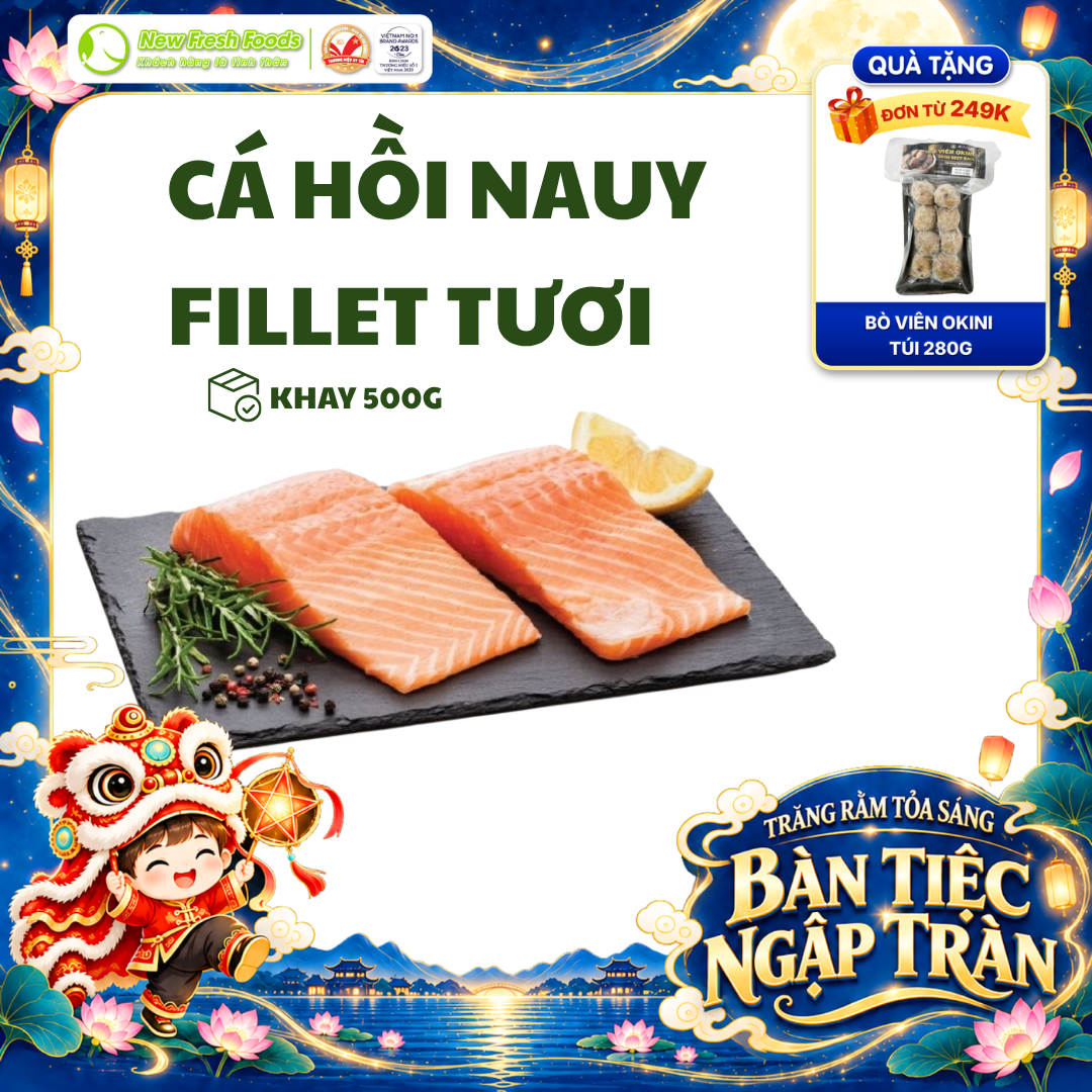 [HOẢ TỐC HCM] Cá Hồi Nauy Fillet Tươi Béo Ngậy Khay 500Gr - tươi ngon, chất lượng cao, an toàn, giá tốt
