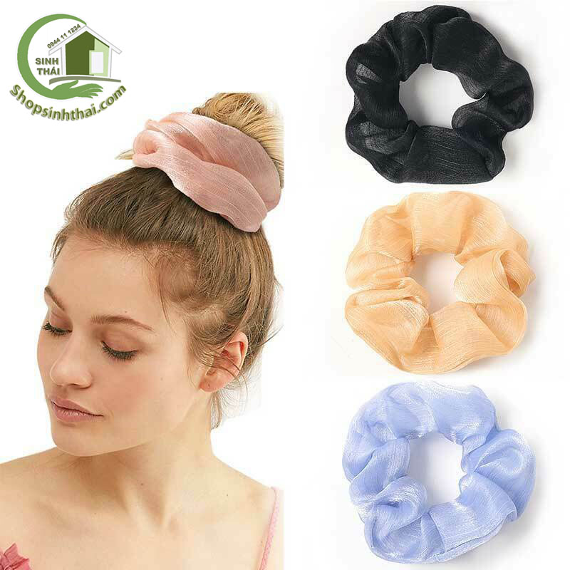 Dây cột tóc vải voan scrunchies dễ thương - giao màu ngẫu nhiên