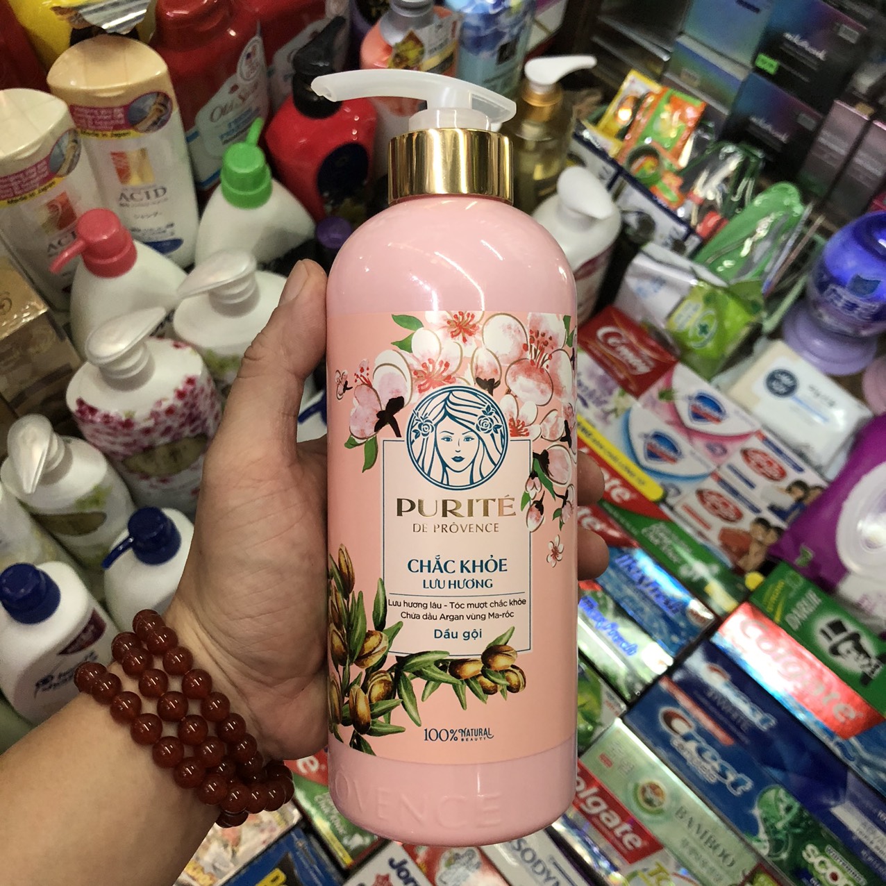 Dầu gội Purite de Provence Hoa Anh Đào & dầu Argan 600ml