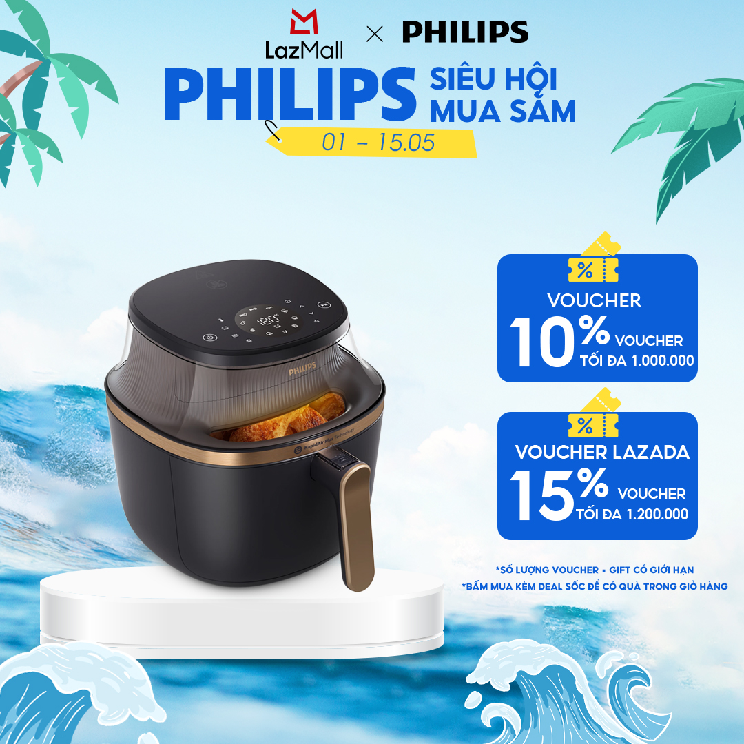 Nồi Chiên Không Dầu Philips NA322/00 4.2L|cảm ứng 16 trong 1|RapidAir Plus| Mới, Giòn hơn  - Hàng Chính Hãng