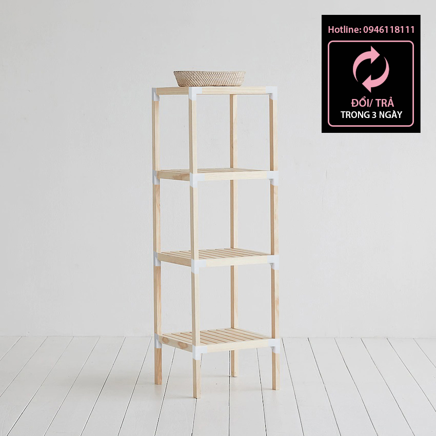 Kệ gỗ đa năng đầu giường 4 tầng - kệ đầu giường để sách 35x35x105cm - hoàn tiền 100% nếu khách không hài lòng