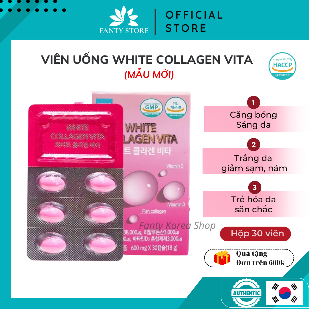 Viên uống căng bóng, trắng da White Collagen Vita Hàn Quốc 30 viên