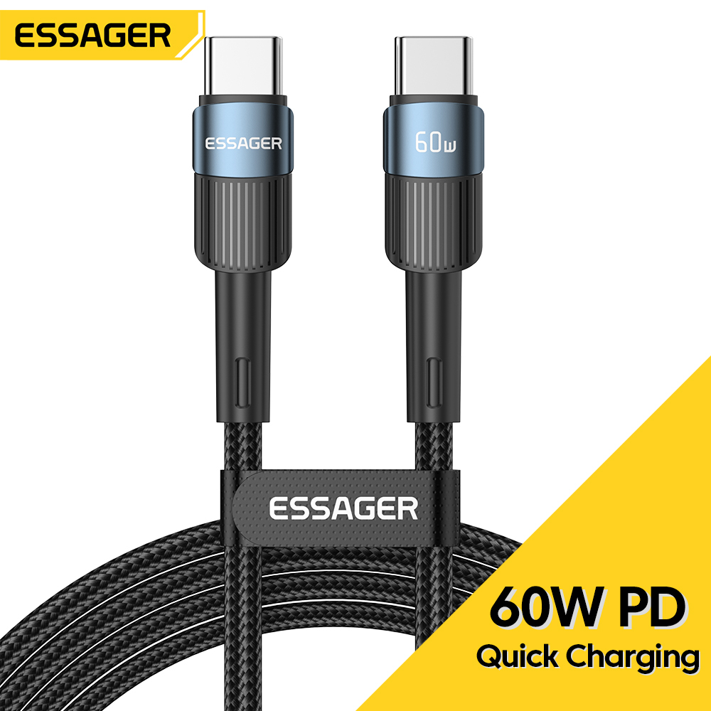 Cáp sạc nhanh Essenger QC 4.0 Cáp USB Type C Sang USB C PD 100W Cho Macbook Pro Ipad Samsung Xiaomi