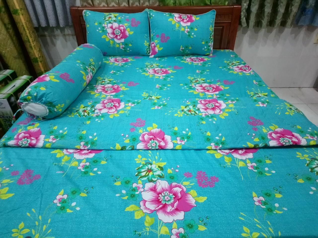 Bộ chăn dra áo gối cao cấp Thắng Lợi (1m6 x 2m) gồm 1 dra + 1 chăn chần bông + 3 áo gối