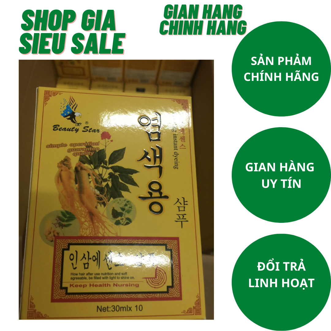 Gội là đen nhân sâm hộp 10 gói kèm bao tay