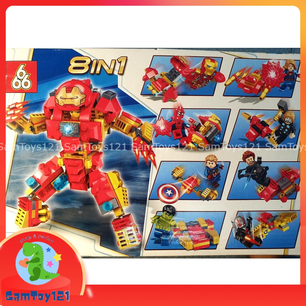 Bộ 8 mô hình lắp ráp lego siêu anh hùng avengers dành cho bé trai