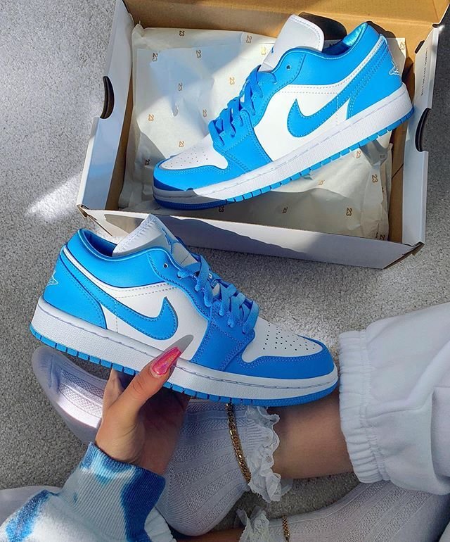 Giầy thể thao sneaker nike air jocdan 1 , giày nike jordan1 force one thấp cổ màu xanh , full hộp,tặng chai tẩy giầy 29k
