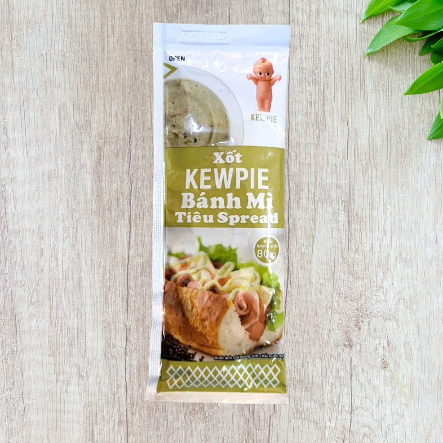 KEWPIE [gói NÂU 80gr] XỐT BÁNH MÌ TIÊU Pepper Mayonnaise Spread