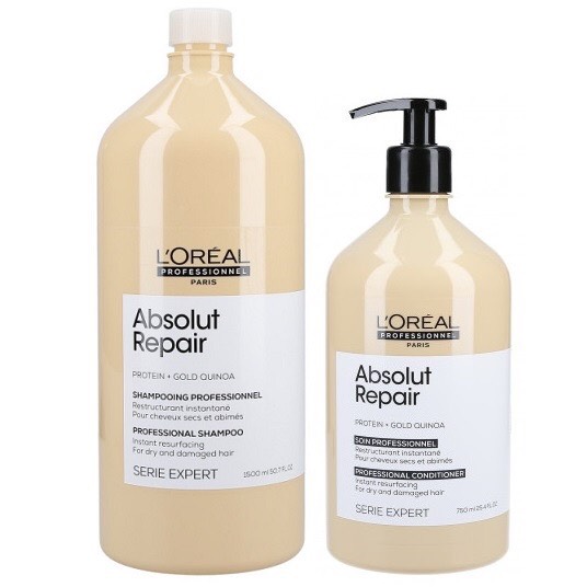 Combo gội xả phục hồi tóc hư tổn toàn diện L'Oreal Professionnel Repair Gold 1500ml*750ml