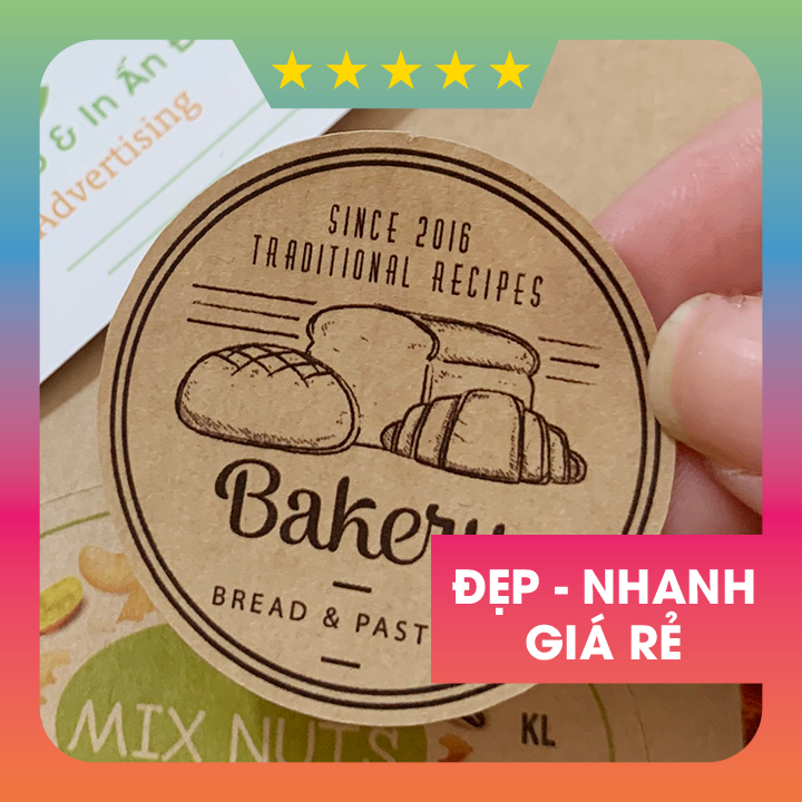 In tem nhãn giấy kraft - craft - da bò theo yêu cầu - rẻ đẹp