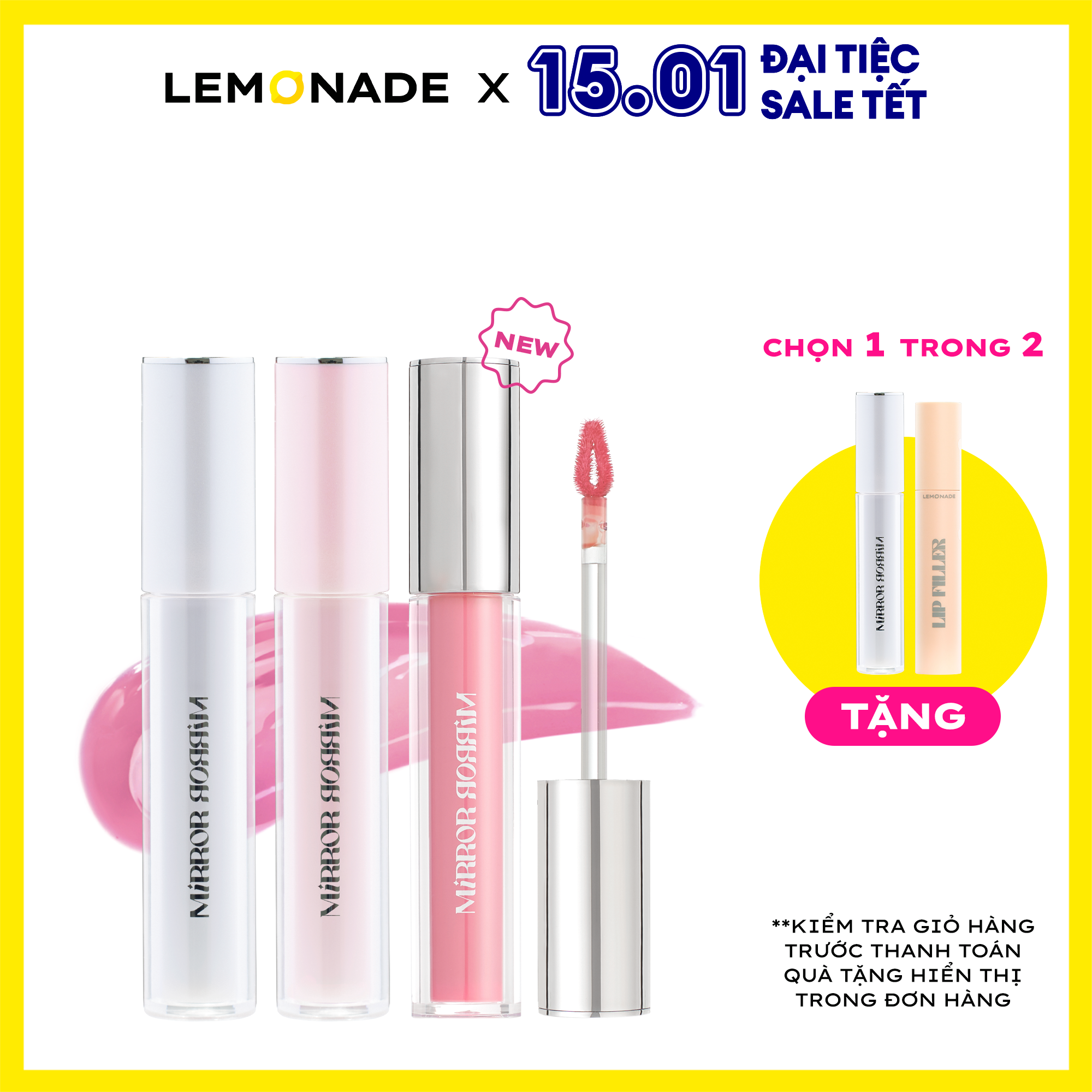 Son tint bóng không dính bền màu Lemonade Mirror Mirror Water Tint 4g