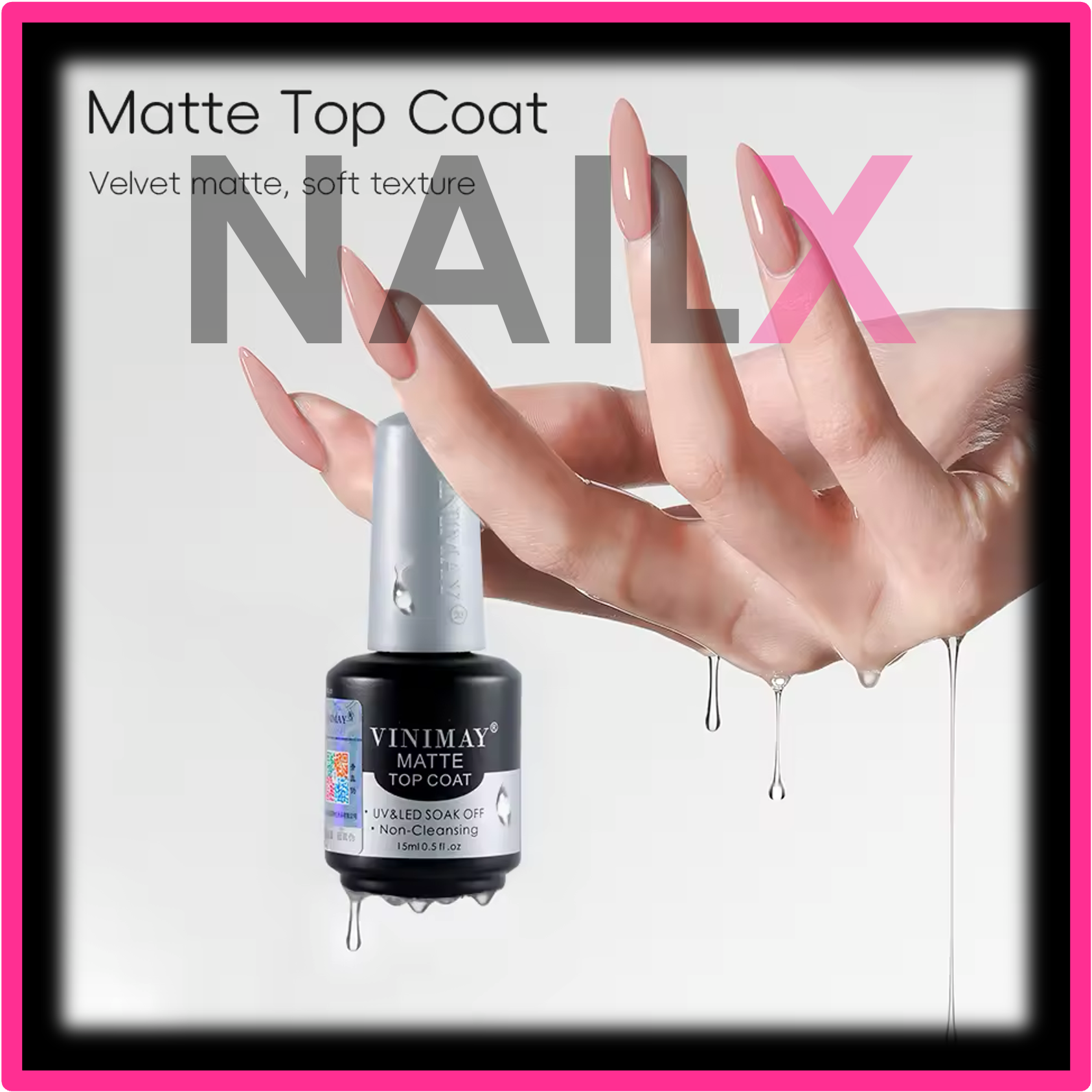 Sơn gel top lỳ vinimay chính hãng 15ml matte top coat