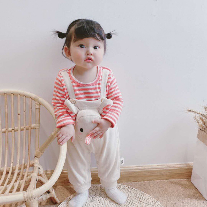 (có ảnh thật) Set yếm voi đáng yêu cho bé 7-17kg-  (Màu: trắng hồng, xanh) - Yếm dài tay, đồ thu đông, đồ bộ cho bé - Yếm bé gái cao cấp, set yếm cho bé, set yếm dễ thương, yếm bé gái - Shop Chen - Shubi